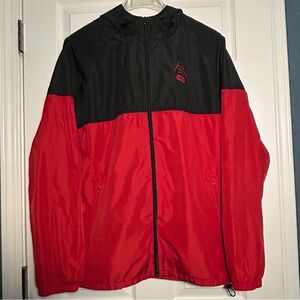 Star Wars Darth Vader Zip-Up Mens Jacket Large Disney Parks Black Red Mesh Lined